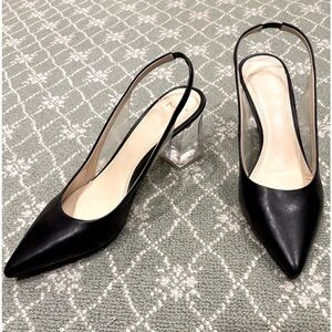 Marc Fisher sling back lucite heels